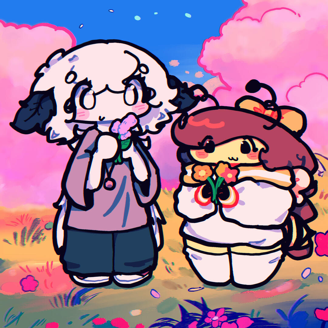 The gurlies in a flower field !!🌸